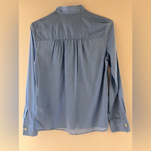 Banana Republic sheer blue tab collar blouse - Picture 3 of 10
